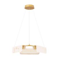 Kreminės spalvos/žalvario spalvos kabantis šviestuvas LED su marmuro dekoru su pritemdymo funkcija ø 63 cm Aider – Nova Luce