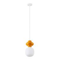 Baltos spalvos/oranžinės spalvos iš keramikos kabantis šviestuvas ø 18 cm su stiklo gaubtu Clio – Nova Luce
