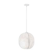 Baltos spalvos iš metalo kabantis šviestuvas ø 42 cm su tekstiliniu gaubtu Pierida – Nova Luce