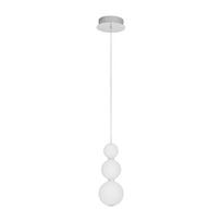 Baltos spalvos/blizgios sidabrinės spalvos iš metalo kabantis šviestuvas LED su pritemdymo funkcija ø 10 cm su stiklo gaubtu Perla – Nova Luce