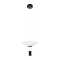 Matinės juodos spalvos iš aliuminio kabantis šviestuvas LED ø 22 cm su gaubtu iš akrilo stiklo Anafi – Nova Luce