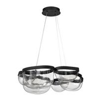 Matinės juodos spalvos iš plieno kabantis šviestuvas LED su pritemdymo funkcija ø 83 cm su stiklo gaubtu Clair – Nova Luce