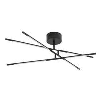 Juodos spalvos iš metalo lubinis šviestuvas LED su pritemdymo funkcija 77x84 cm su gaubtu iš akrilo stiklo Raccio – Nova Luce