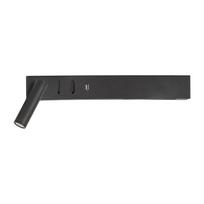 Matinės juodos spalvos iš metalo sieninė lempa LED su sulankstoma konstrukcija/su USB portu Vida – Nova Luce