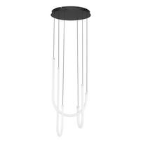 Baltos spalvos/matinės juodos spalvos iš plieno kabantis šviestuvas LED su pritemdymo funkcija ø 41 cm su gaubtu iš akrilo stiklo Topaz – Nova Luce
