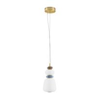 Baltos spalvos/auksinės spalvos iš metalo kabantis šviestuvas LED su pritemdymo funkcija ø 17 cm su porcelianiniu gaubtu/su stiklo gaubtu Palo – Nova Luce