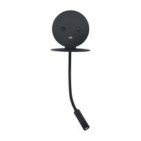 Juodos spalvos iš aliuminio sieninė lempa LED su sulankstoma konstrukcija/su USB portu Eclip – Nova Luce