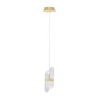 Žalvario spalvos iš metalo kabantis šviestuvas LED su pritemdymo funkcija ø 14 cm su stiklo gaubtu Lucien – Nova Luce