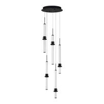 Matinės juodos spalvos iš keramikos kabantis šviestuvas LED su pritemdymo funkcija ø 35 cm su gaubtu iš akrilo stiklo Stalactite – Nova Luce