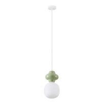 Baltos spalvos/šviesiai žalios spalvos iš keramikos kabantis šviestuvas ø 18 cm su stiklo gaubtu Clio – Nova Luce