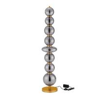 Pilkos spalvos iš metalo pastatomas šviestuvas LED su pritemdymo funkcija (aukštis 140 cm) su stiklo gaubtu Navi – Nova Luce