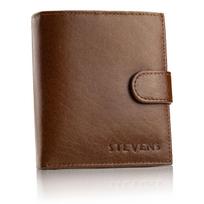 Vyriška vertikali odinė piniginė su RFID STEVENS, ruda D40032