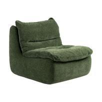 Berėmė velvetinė poilsio sofa-fotelis, žalias