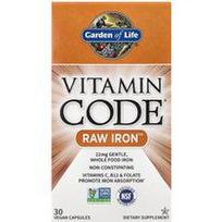 Garden of Life, „Vitamin Code®“, RAW Iron™, 30 veganiškų kapsulių