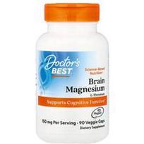 Doctor's Best, Magnis smegenims su Magtein®, 90 vegetariškų kapsulių (50 mg vienoje kapsulėje)