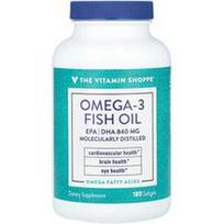 The Vitamin Shoppe, Omega-3 žuvų taukai, 1200 mg, 180 minkštųjų kapsulių