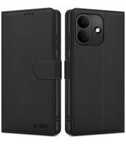 Juodas atverčiamas dėklas Xiaomi Redmi Note 17 Pro 5G telefonui "Tech-Protect Wallet"