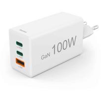 Hama įkroviklis 001251400000, 100W, GaN, PD, QC 2.0, QC 3.0, 2x USB-C, 1x USB-A, 100-240V, baltas, universalus, 3 įrenginiai