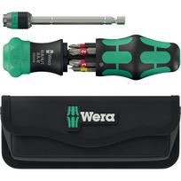 Atsuktuvas su terkšle Wera Kraftform Kompakt 25 RA-R su 6 antgaliais ir dėklu
