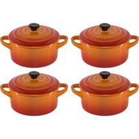 Mini troškintuvų rinkinys Le Creuset Stoneware 4 vnt., 0.25 l, raudonas