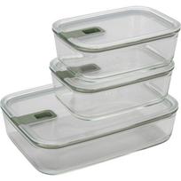 Mepal EasyClip stiklinių maisto indelių rinkinys, 3 vnt., nordic sage