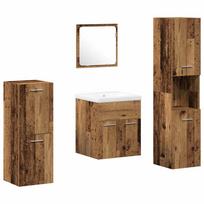 vidaXL Vonios baldų rinkinys 5 vnt. Senas medis 41 x 38,5 x 46 cm