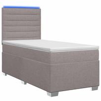 vidaXL Spyruoklinė lova su čiužiniu Taupe 90 x 200 cm Audinys