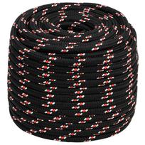 vidaXL Daugiafunkcinė buitinė virvė 14 mm 25 m Juoda ir raudona PP