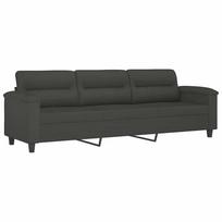 vidaXL Trivietė sofa, tamsiai pilka, 210cm, mikropluošto audinys