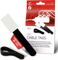 LABEL THE CABLE LTC 2610-10 daugkartiniai kabelių raiščiai su užrašymo vieta, juodi, 10 vnt.