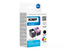 KMP 1741.400500 MultiPack juodos ir trispalvės rašalo kasetės, suderinamos su HP 62XL (C2P05AE/C2P07AE) – 2 vnt.