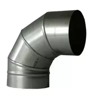 Dūmtraukio alkūnė 90° 180 mm reguliuojama plieninė dūmtakio vamzdžio jungtis