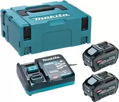 Makita PSKGRT2J XGT 40V max maitinimo šaltinio rinkinys su 2x 5,0Ah baterijomis ir greituoju įkrovikliu