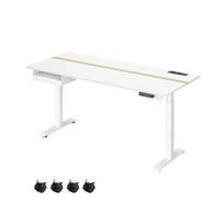 Elektrinis reguliuojamo aukščio rašomasis stalas 70x160x120cm., baltos spalvos