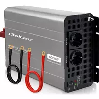 Qoltec modifikuotos sinusoidės įtampos keitiklis 12V į 230V 3000W/6000W su USB, suderinamas su LiFePO4 GEL AGM