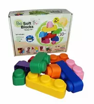 Gerardo's Toys GT3108 minkštų konstrukcinių kaladėlių rinkinys, 10 dalių, EVA putplastis, įvairiaspalvis