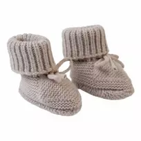 Lodger Slipper Folklore Merino vilnos kūdikių šlepetės, smėlio spalvos, 0-6 mėn.