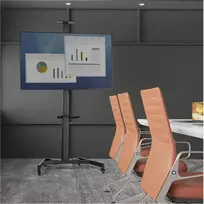 Fellowes mobilus TV stovas ant grindų 37 inch-70 inch ekranams, 50 kg, reguliuojamo aukščio, VESA iki 600x400, juodas 100136877