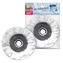 YORK keičiama šluostės galvutė Vileda Easy Wring & Clean Turbo – mikropluošto, trikampė, balta su raudonomis detalėmis