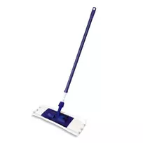 YORK Smart plokščioji šluostė su šepečiu 45x15 cm, teleskopinis kotas 74-130 cm, mikropluoštas, pilka/mėlyna