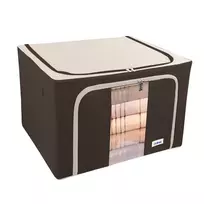ORDINETT audinio dėžė L 50x40x32 cm Assorted – sulankstoma laikymo dėžė su dangčiu ir rankenomis, 64 L