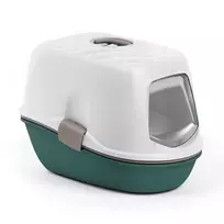 STEFANPLAST Furba Top Chic uždara kraiko dėžė katėms su filtru 58,5x39,4x42,7 cm balta/žalia