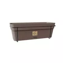 STEFANPLAST balkono rinkinys su automatine laistymo sistema ir metaliniu laikikliu 50x18x17cm rudos spalvos