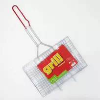 ASI COLLECTION grilio grotelės 34x22cm chromuotas plienas su medinėmis rankenomis