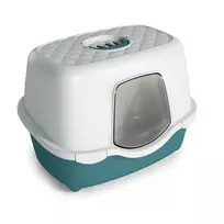 STEFANPLAST Tres Chic uždara kraiko dėžė katėms su aktyvuotos anglies filtru, balta/žalia, 56x39x39 cm