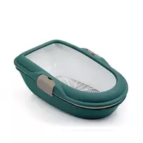 STEFANPLAST Furba Chic katės tualetas 59x39x22 cm žalias/šviesiai pilkas