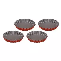GUARDINI tartelių formelių rinkinys 4 vnt. Rossana Ø12x1,9 cm nepridegantis plienas antracito spalvos