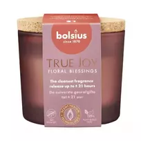 BOLSIUS True Joy kvapioji žvakė stiklinėje su kamštiniu dangteliu, Floral Blessings, Ø66x83mm