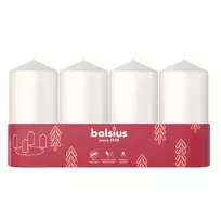BOLSIUS cilindrinė žvakė 4 vnt. Ø100x48mm balta