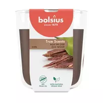 BOLSIUS True Scents kvapni stiklinė žvakė Oud Wood Ø97x85mm